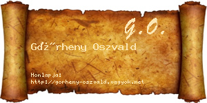 Görheny Oszvald névjegykártya
